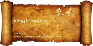 Ványi Amália névjegykártya